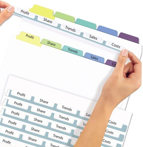 Avery 5-Tab Dividers, Easy Print & Apply Clear Label Strip, Index Maker, Pastel Tabs, 5 Sets (11990) in Saudi Arabia