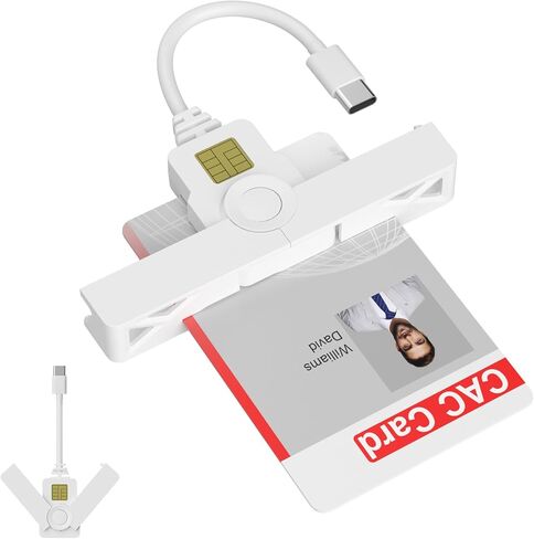 قارئ بطاقات CAC عسكري قابل للطي من النوع C، قارئ بطاقات ذكية DOD Military USB وصول مشترك CAC، قارئ بطاقات PIV والائتمان والهوية المدمجة، متوافق مع Windows 7/8/10/11، Mac OS 10.11 وLinux9 in Kuwait