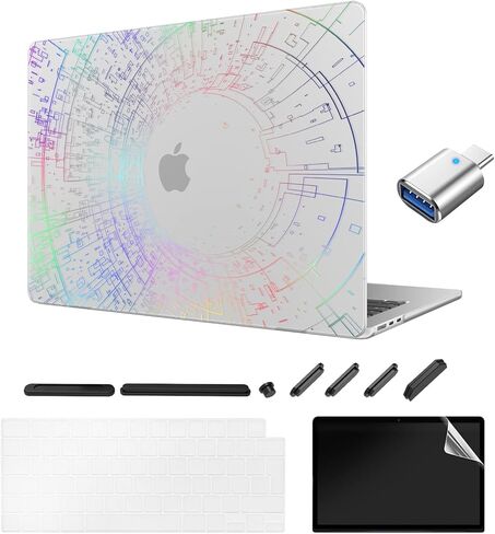 Frosted Case for New MacBook Air 13.6 Inch (2022-2024 Release Model: A3113 M3 A2681 M2 Chip), Notebook Case and Keyboard Cover and Screen Protector, (Matte White Rose Gold Lace) F04 in Kuwait