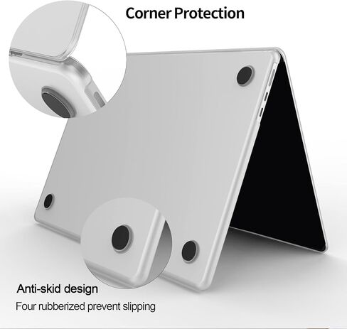 Frosted Case for New MacBook Air 13.6 Inch (2022-2024 Release Model: A3113 M3 A2681 M2 Chip), Notebook Case and Keyboard Cover and Screen Protector, (Matte White Rose Gold Lace) F04 in Kuwait