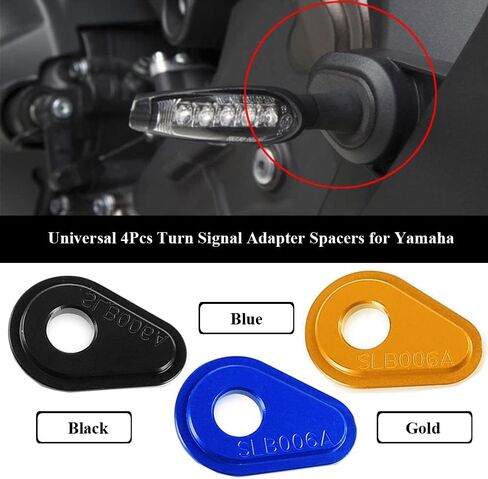 LQMY Accessories 4 Pcs Black Motorcycle Turn Signal Adapter Spacers, Fit with FZ 09 Tenere 700 2019-2021 MT07 2014-2018 MT09 Tracer 900 FJ09 2015-2018 Tenere 700 2019-2021 XSR 900 2016-2018 Black in Saudi Arabia