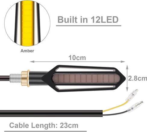 4 قطعة مؤشرات دراجة نارية تتدفق بدوره أضواء الإشارة دراجة نارية تحول مؤشرات 12 فولت 12LED للدراجات النارية دراجة نارية LED العنبر in Saudi Arabia