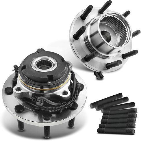 محمل العجلة الأمامية الممتازة ومجموعة المحور مع ABS و8 عروة متوافقة مع Ford F-250 Super Duty 1999-2004، F-350 Super Duty 1999-2004، Excursion 2000-2002، 4WD فقط، استبدال # 515020 in Kuwait