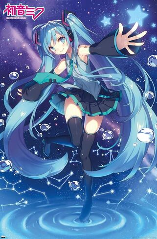 Trends International Hatsune Miku - ملصق حائط على شكل نجوم، 22.37 بوصة × 34.00 بوصة، نسخة غير مؤطرة in Saudi Arabia