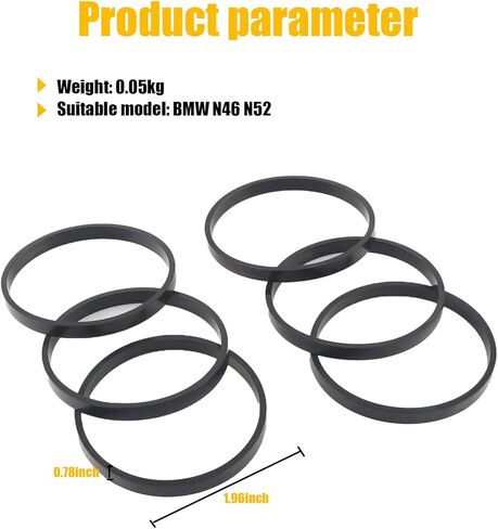 حشية مشعب السحب Pack-6، حشية ختم مطاطية، استبدل 11617547242، متوافقة مع أجزاء حشية BMW N46 N54 E60 E70 E90 E92-128i 135i 325xi 328i 328xi 330i 335i (أسود) in Saudi Arabia