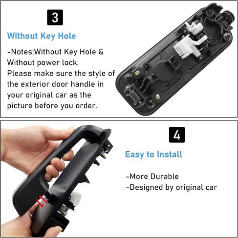 Moonlinks Compatible with Ford Focus 2008 2009 2010 2011 Exterior Door Handle Kit, Front Right Passenger Side Replaces 8S4Z-5422404-CA, Cap w/o Keyhole 8S4Z-5422088-CA, Bracket 8S4Z-5426684-B Chrome in Saudi Arabia