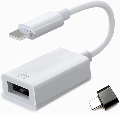 محول USB OTG لأجهزة iPhone + محول OTG من النوع C لأجهزة andorid، موصل USB أنثى يدعم قارئ بطاقة الاتصال، محول محرك فلاش USB لأجهزة iPad، محول كاميرا USB iOS يدعم مزامنة البيانات in Kuwait