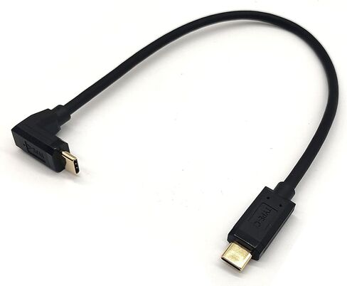 كابل USB C، USB 3.1 نوع C (USB-C إلى USB-C) كابل شحن سريع ذكر إلى ذكر 5A، سلك نوع C مطلي بالذهب 90 درجة لأجهزة الكمبيوتر المحمول والكمبيوتر اللوحي والهاتف المحمول (M/M لأعلى ولأسفل 0.3M/1Ft) ) in Saudi Arabia