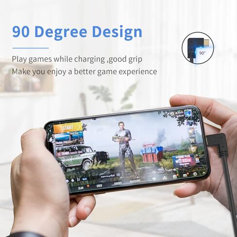كابل USB C، USB 3.1 نوع C (USB-C إلى USB-C) كابل شحن سريع ذكر إلى ذكر 5A، سلك نوع C مطلي بالذهب 90 درجة لأجهزة الكمبيوتر المحمول والكمبيوتر اللوحي والهاتف المحمول (M/M لأعلى ولأسفل 0.3M/1Ft) ) in Saudi Arabia