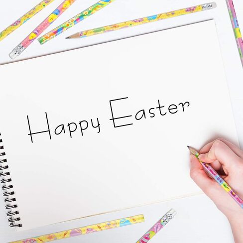 48 قطعة من أقلام رصاص عيد الفصح مع ممحاة من Outus، أقلام رصاص خشبية لعيد الفصح مع عناصر عيد الفصح لهدايا عيد الفصح، لوازم مكافآت الحفلات، 8 أنماط in Saudi Arabia
