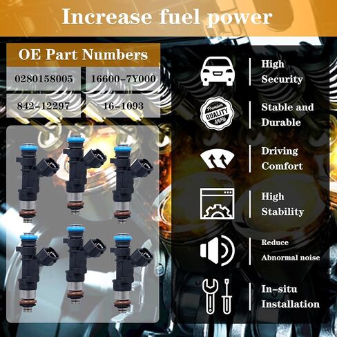 حاقن الوقود 4 فتحات متوافق مع Nissan Altima Maxima Murano Quest 3.5L V6 يستبدل OE 0280158005 FJ469 16600-7Y000 (مجموعة من 6) in Kuwait