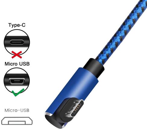 كابل Micro USB، 3 كابلات USB بطول 10 أقدام، شاحن Android، كابل USB إلى Micro USB، شاحن Android سريع الشحن، شاحن هاتف Android، كابل شحن Android، سلك شاحن Android (أزرق) in Kuwait