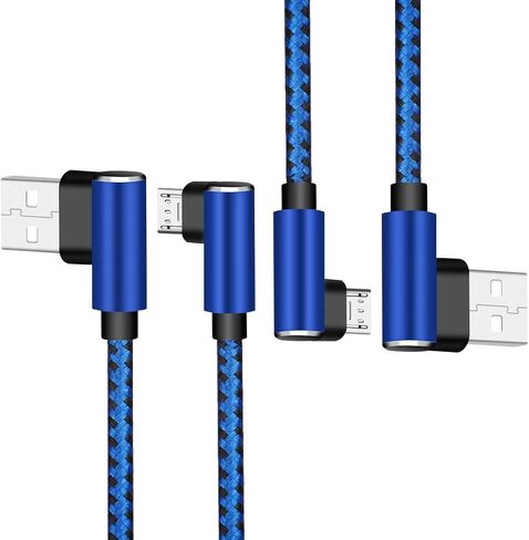 كابل Micro USB، 3 كابلات USB بطول 10 أقدام، شاحن Android، كابل USB إلى Micro USB، شاحن Android سريع الشحن، شاحن هاتف Android، كابل شحن Android، سلك شاحن Android (أزرق) in Kuwait