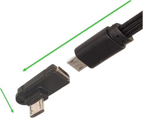 Micro USB 2.0 5Pin Male to Female M to F Extension Connector Adapter Long Plug Connector 90 Degree Right & Left Up Down Angled (ST+UP+DO+LE+RI) in Saudi Arabia