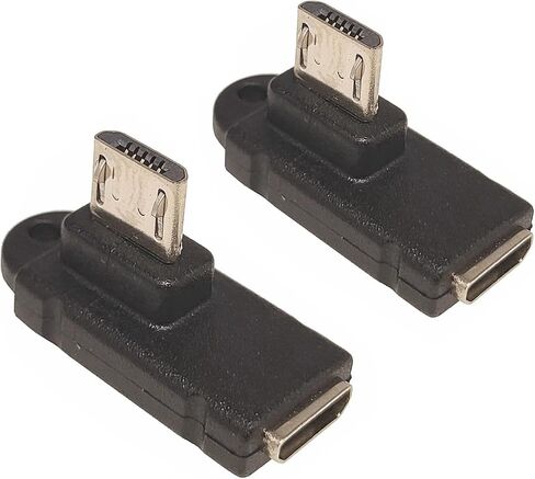 Micro USB 2.0 5Pin Male to Female M to F Extension Connector Adapter Long Plug Connector 90 Degree Right & Left Up Down Angled (ST+UP+DO+LE+RI) in Saudi Arabia