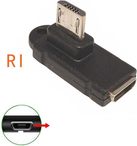 Micro USB 2.0 5Pin Male to Female M to F Extension Connector Adapter Long Plug Connector 90 Degree Right & Left Up Down Angled (ST+UP+DO+LE+RI) in Saudi Arabia