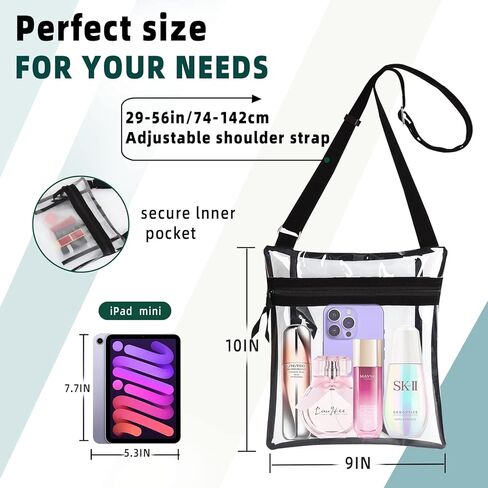 DONGGANGAJI Clear Purse for Women Clear Bag Stadium Approved,Clear Crossbody Bag Wallet with Inner Pocke in Kuwait