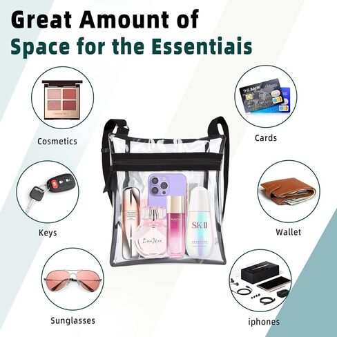 DONGGANGAJI Clear Purse for Women Clear Bag Stadium Approved,Clear Crossbody Bag Wallet with Inner Pocke in Kuwait