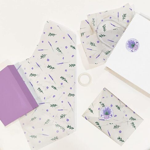 لفة ملصقات Lavender Thanks You مقاس 1.5 بوصة - ملصقات التعبئة - ملصقات شكرًا على الهدايا - ملصقات شكرًا للأعمال الصغيرة - ملصقات شكرًا لك على شكل زهرة | 500 قطعة in Kuwait