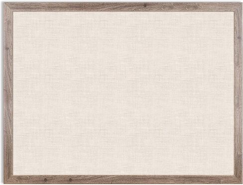 U Brands Linen Bulletin Board, 47"x35", Rustic Wood Style Frame, Industrial Grade Pinning Surface in Saudi Arabia