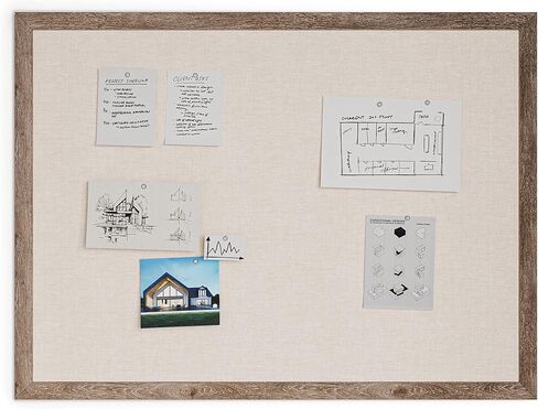 U Brands Linen Bulletin Board, 47"x35", Rustic Wood Style Frame, Industrial Grade Pinning Surface in Saudi Arabia