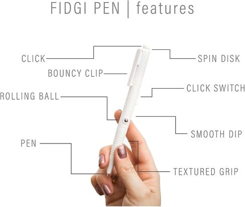 Fidgi Pen - Functional Fidget Toy with 7 Different Features, Smooth and Lightweight, Universal Ink Refills in Saudi Arabia