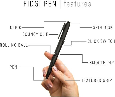 Fidgi Pen - Functional Fidget Toy with 7 Different Features, Smooth and Lightweight, Universal Ink Refills in Saudi Arabia
