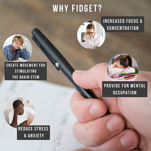 Fidgi Pen - Functional Fidget Toy with 7 Different Features, Smooth and Lightweight, Universal Ink Refills in Saudi Arabia