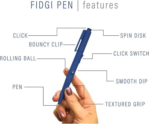 Fidgi Pen - Functional Fidget Toy with 7 Different Features, Smooth and Lightweight, Universal Ink Refills in Saudi Arabia