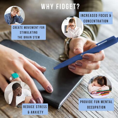 Fidgi Pen - Functional Fidget Toy with 7 Different Features, Smooth and Lightweight, Universal Ink Refills in Saudi Arabia