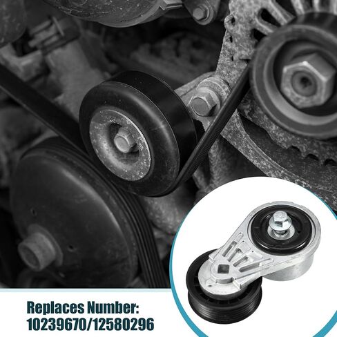 X AUTOHAUX سيربنتين محرك حزام الموتر عجلة الاحتكاك المهمل لكاديلاك إسكاليد 2000 لسيارة شيفروليه أسترو إيدلر بكرة التيار المتردد حزام التوتر رقم 10239670/12580296/12561094/12456152/8102396700 in Kuwait