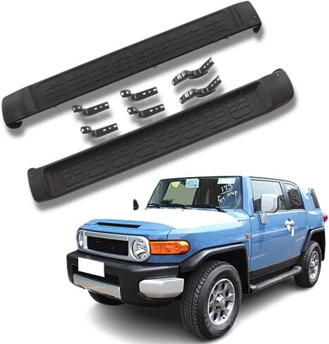 خطوات جانبية مناسبة لسيارة Toyota FJ Cruiser 2007-2014 لوحة الجري السوداء Nerf Bar in Kuwait