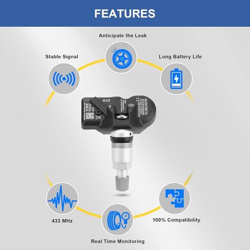 أجهزة استشعار ضغط الإطارات TPMS المبرمجة مسبقًا 433 ميجا هرتز بديل لجهاز BMW Mini Rolls-Royce 36236798726 مجموعة من 4 in Kuwait