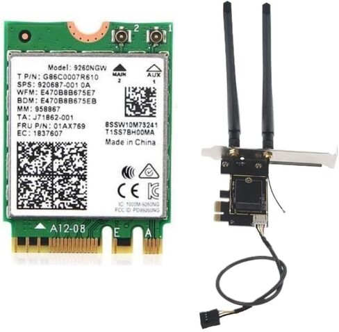 محول بطاقة Wi-Fi من الكمبيوتر المحمول إلى سطح المكتب (PCIe x1) لبطاقات شبكة M.2 PCIe مع دعم Bluetooth (المحول_فقط) in Saudi Arabia