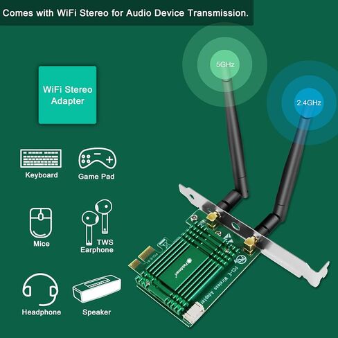 بطاقة Wifi 6E 5400 ميجابت في الثانية PCIE ثلاثية النطاق من FengSmart لأجهزة Windows 11 و10 64 بت وLinux Kernel 5.1 لأجهزة الكمبيوتر المكتبية، 2.4 جيجا هرتز 574 ميجا بت في الثانية، 5 جيجا هرتز 2400 ميجا بت في الثانية و6 جيجا هرتز 2400 ميجا بت في الثانية لل in Kuwait