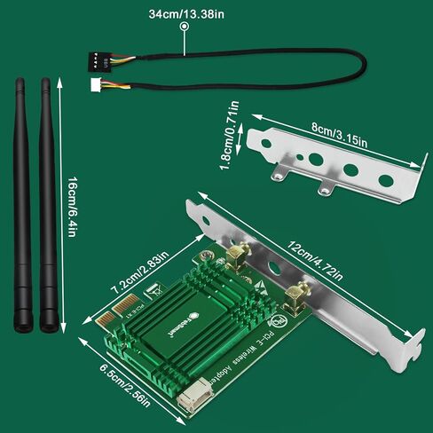 بطاقة Wifi 6E 5400 ميجابت في الثانية PCIE ثلاثية النطاق من FengSmart لأجهزة Windows 11 و10 64 بت وLinux Kernel 5.1 لأجهزة الكمبيوتر المكتبية، 2.4 جيجا هرتز 574 ميجا بت في الثانية، 5 جيجا هرتز 2400 ميجا بت في الثانية و6 جيجا هرتز 2400 ميجا بت في الثانية لل in Kuwait