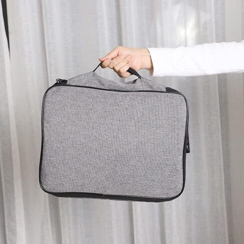 حقائب تنظيم الملفات مع قفل 3 طبقات، حقيبة تنظيم منزلية محمولة وآمنة للسفر للكمبيوتر المحمول والملفات والشهادات والهدايا (رمادي) in Kuwait