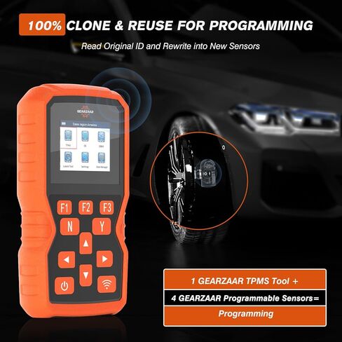 أداة برمجة TPMS XTP-SP820، مجموعة أدوات إعادة تعلم نظام مراقبة ضغط الإطارات مع 4 قطع 315 ميجا هرتز + 433 ميجا هرتز مستشعر معدني قابل للبرمجة، استنساخ معرف المستشعر الأصلي، إعادة ضبط/تنشيط/إعادة تعلم المستشعرات in Kuwait