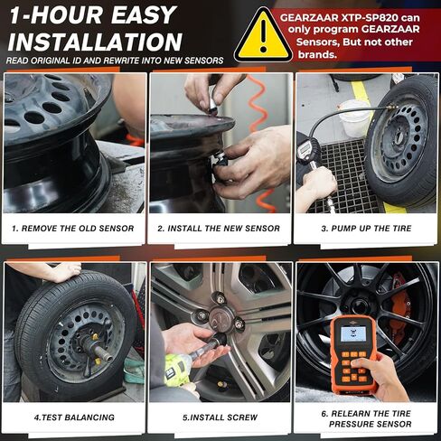 أداة برمجة TPMS XTP-SP820، مجموعة أدوات إعادة تعلم نظام مراقبة ضغط الإطارات مع 4 قطع 315 ميجا هرتز + 433 ميجا هرتز مستشعر معدني قابل للبرمجة، استنساخ معرف المستشعر الأصلي، إعادة ضبط/تنشيط/إعادة تعلم المستشعرات in Kuwait