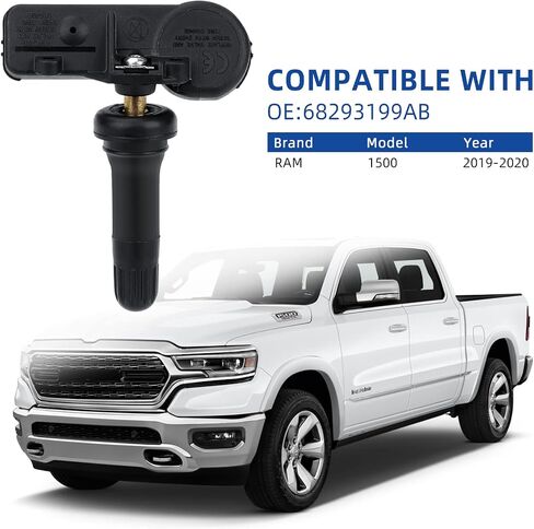 4 Pack Tire Pressure Sensor 68293199AB TPMS Sensor 433MHZ Tire Pressure Monitoring System Sensor Compatible with RAM 1500 2019-2020 in Saudi Arabia