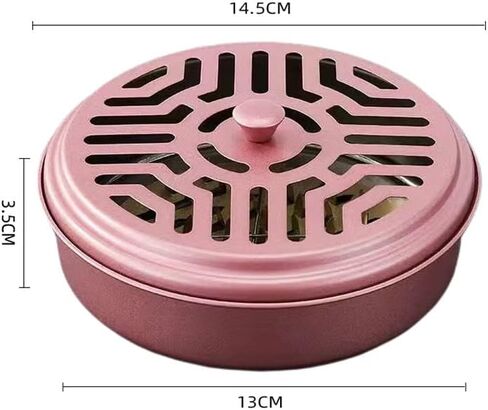 Heng Du Portable Mosquito Coil Holder, Mosquito Coil Holder with Lid, Retro Portable Mosquito Incense Burner for Home and Outdoor Camping Fireproof 2Pcs (Rose Gold) in Saudi Arabia