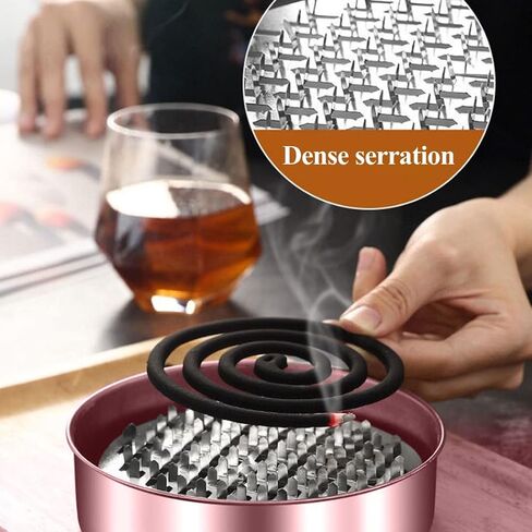 Heng Du Portable Mosquito Coil Holder, Mosquito Coil Holder with Lid, Retro Portable Mosquito Incense Burner for Home and Outdoor Camping Fireproof 2Pcs (Rose Gold) in Saudi Arabia
