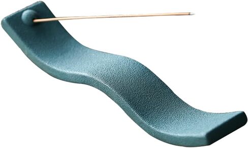 Green Incense Holder,Wave Incense Sticks Holder, Ceramic Incense Holder for Sticks, Ash Catcher for Incense Stick Suitable as a Gift and Decorate House (Green) in Saudi Arabia
