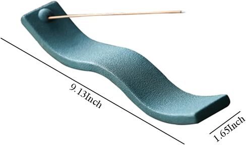 Green Incense Holder,Wave Incense Sticks Holder, Ceramic Incense Holder for Sticks, Ash Catcher for Incense Stick Suitable as a Gift and Decorate House (Green) in Saudi Arabia