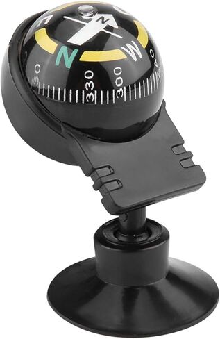 Dash Mount Compass, Plastic Black Self-Adhesive Dashboard Compass, Compact Portable Truck Boat for Hiking Cycling in Saudi Arabia