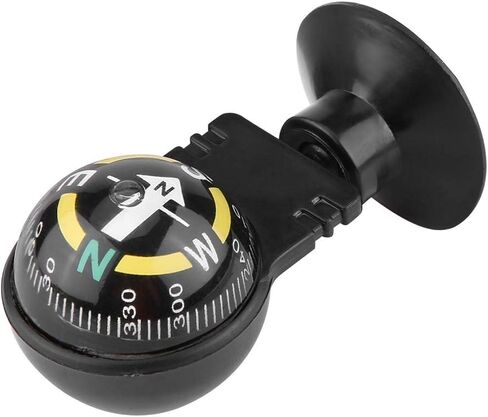 Dash Mount Compass, Plastic Black Self-Adhesive Dashboard Compass, Compact Portable Truck Boat for Hiking Cycling in Saudi Arabia