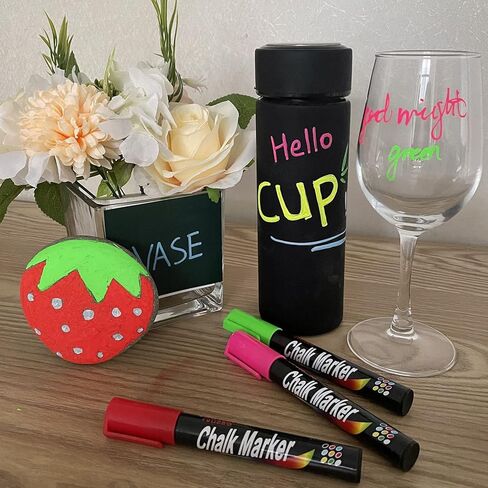 Bold Liquid Chalk Markers Erasable, Chisel Tip, 8 Colors Chalkboard Paint Chalk Pens for Chalkboard Signs, Windows, Blackboard, Glass, Mirrors - Chalk Markers with Reversible Tip (8 Pack) - (4mm)… in Saudi Arabia