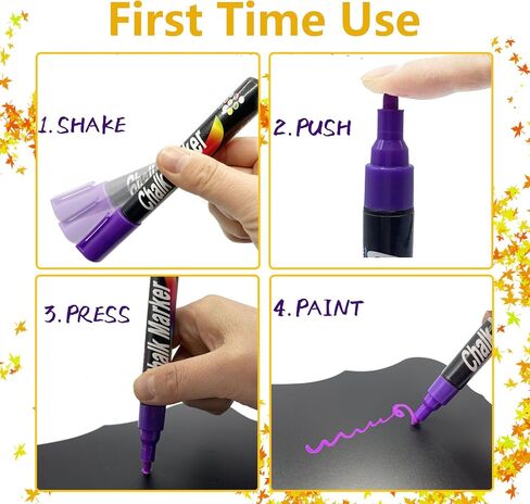 Bold Liquid Chalk Markers Erasable, Chisel Tip, 8 Colors Chalkboard Paint Chalk Pens for Chalkboard Signs, Windows, Blackboard, Glass, Mirrors - Chalk Markers with Reversible Tip (8 Pack) - (4mm)… in Saudi Arabia