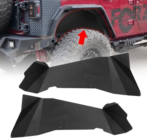 بطانات الرفارف الداخلية الخلفية من NIXON OFFROAD، بطانات العجلات الفولاذية تناسب 2007 2008 2009 2010 2011 2012 2013 2014 2015 2016 2017 2018 Jeep Wrangler JK/JKU 2 أبواب و4 أبواب، واقي من الرذاذ 2 قطعة (خلفي) in Kuwait