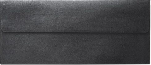 50 حزمة رقم 10 مظاريف عمل للدعوات، أسود معدني مع غطاء مربع (4 1/8 × 9 1/2 بوصة) in Kuwait